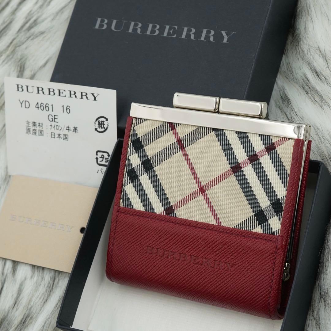 新品未使用品　箱付き　BURBERRY LONDON 小銭入れ　ノバチェック　赤