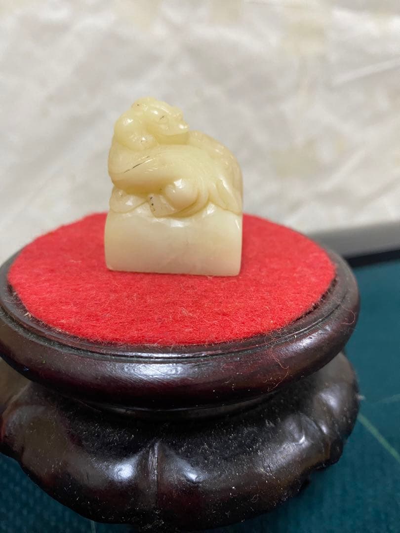 寿山石 白芙蓉凍石 卬鑑 印章 唐物