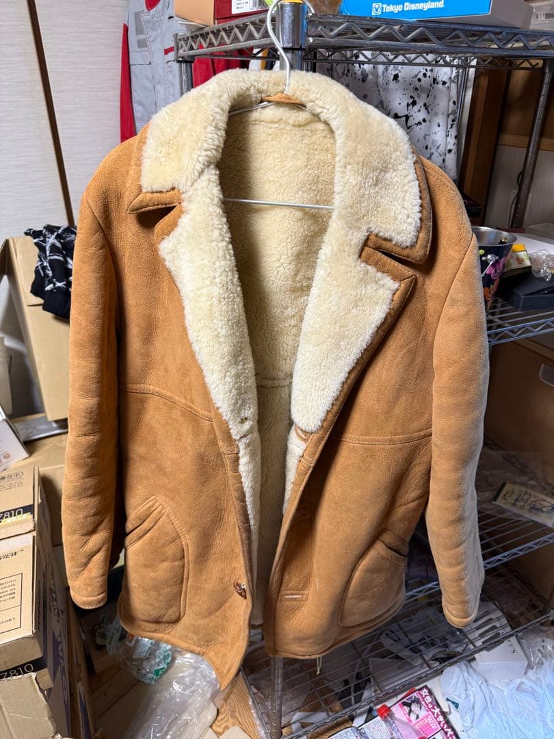 アメリカ製 ムートンジャケット ムートンコート レザー 茶
