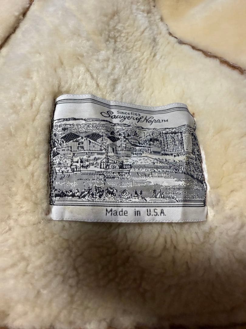 アメリカ製 ムートンジャケット ムートンコート レザー 茶