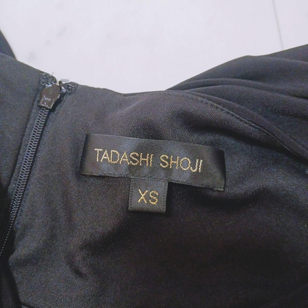 極美品　タダシショージ ブラックドレス ワンピース ドレープ ビジュー