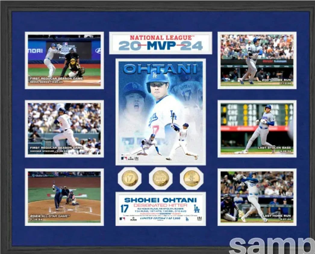 【限定ドジャース 大谷翔平2024MVP 受賞記念 プレミアムメガフォトミント】