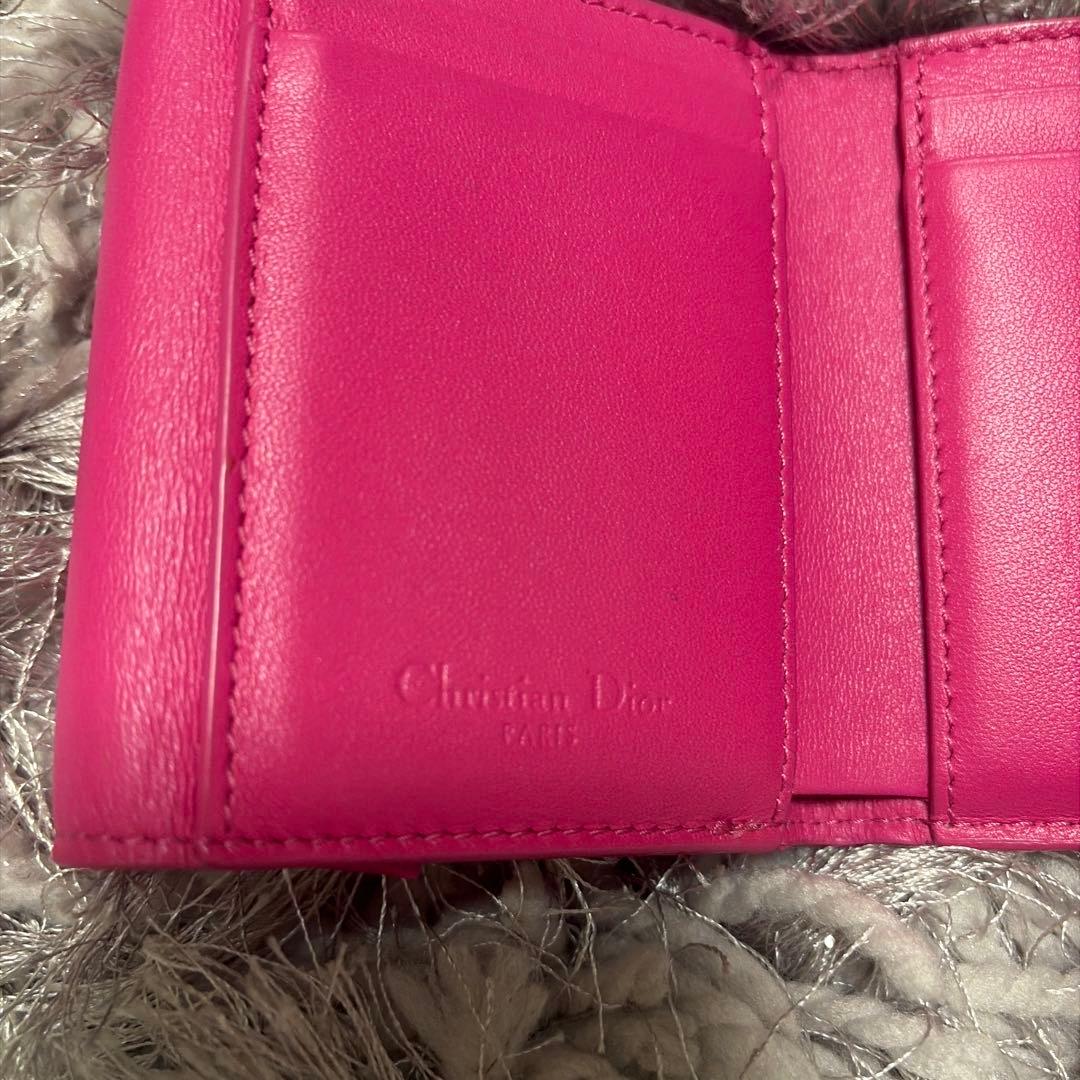 クリスチャンディオール　カナージュ　 ロータスウォレット　ピンク