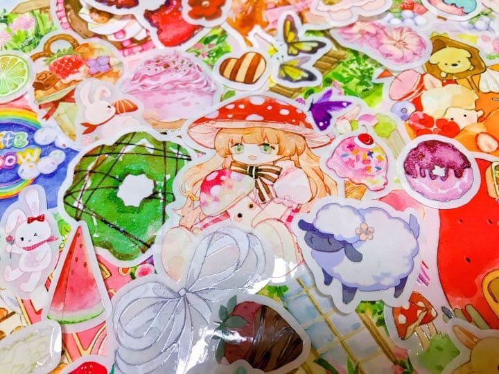 可愛いい❤️❤️フレークシール( ⸝⸝•ᴗ•⸝⸝ )うさちゃんの夏のピクニック♡♡