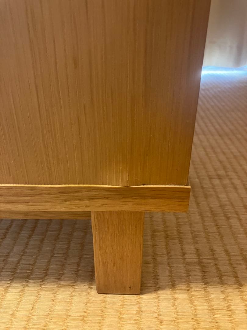 無印良品　オーク材キャビネット・ガラス扉（引戸）　廃盤