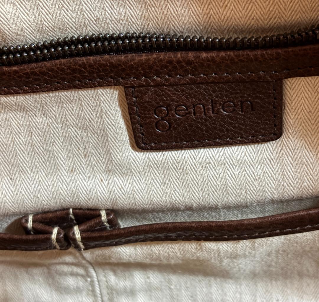 ＜genten（ゲンテン）＞　ボストンバッグ　キャンバス＆レザー　ショルダー紐付