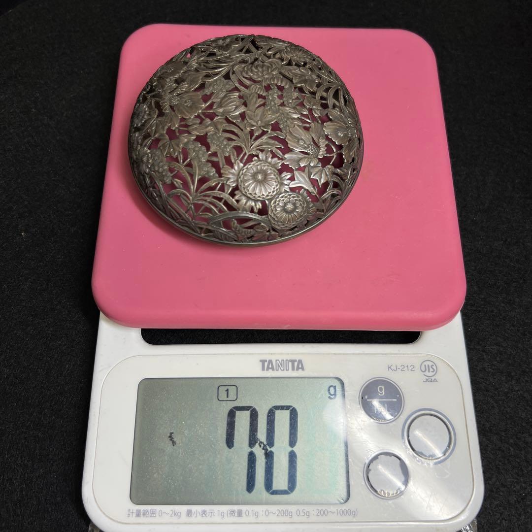 中国元時代　七官青磁　上手　銀火屋香炉　木箱付　東Y7-1203☆2Fトサオ