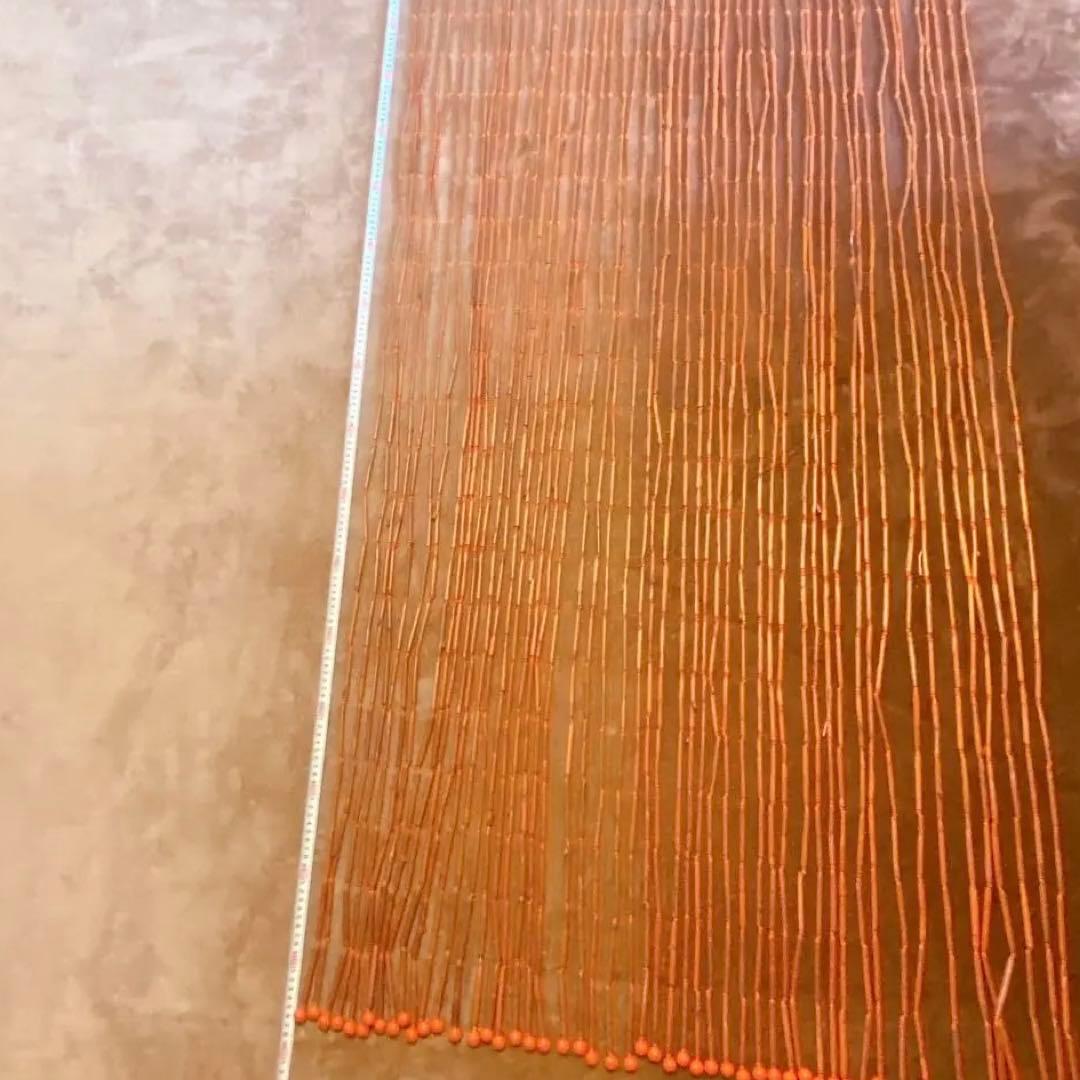 ビンテージ　オレンジのビーズカーテン　レトロ　vintege