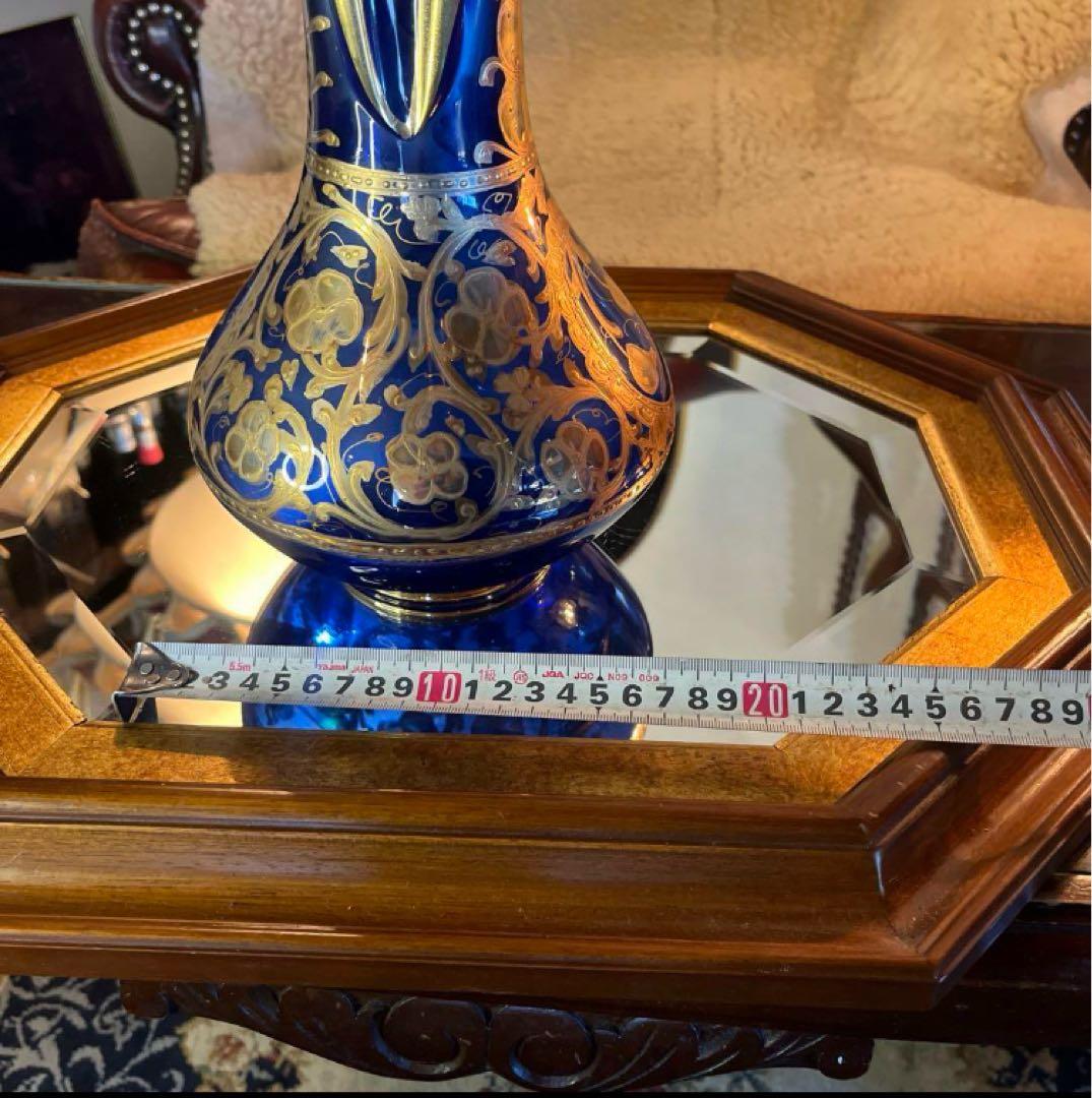 湯布院アンティーク イタリア 金彩花瓶 フラワースタンド ハンドメイド