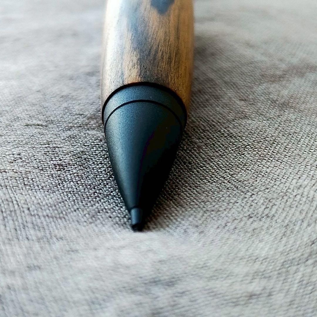 ハンドメイド　木軸シャープぺン　斑入黒檀　0.5mm　天然木　ブラック