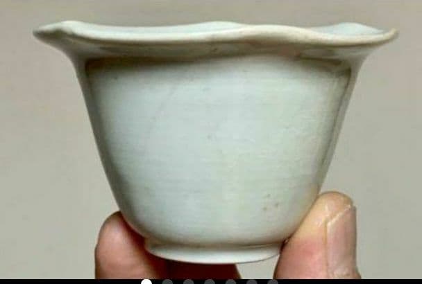 【古伊万理】白磁 輪花猪口