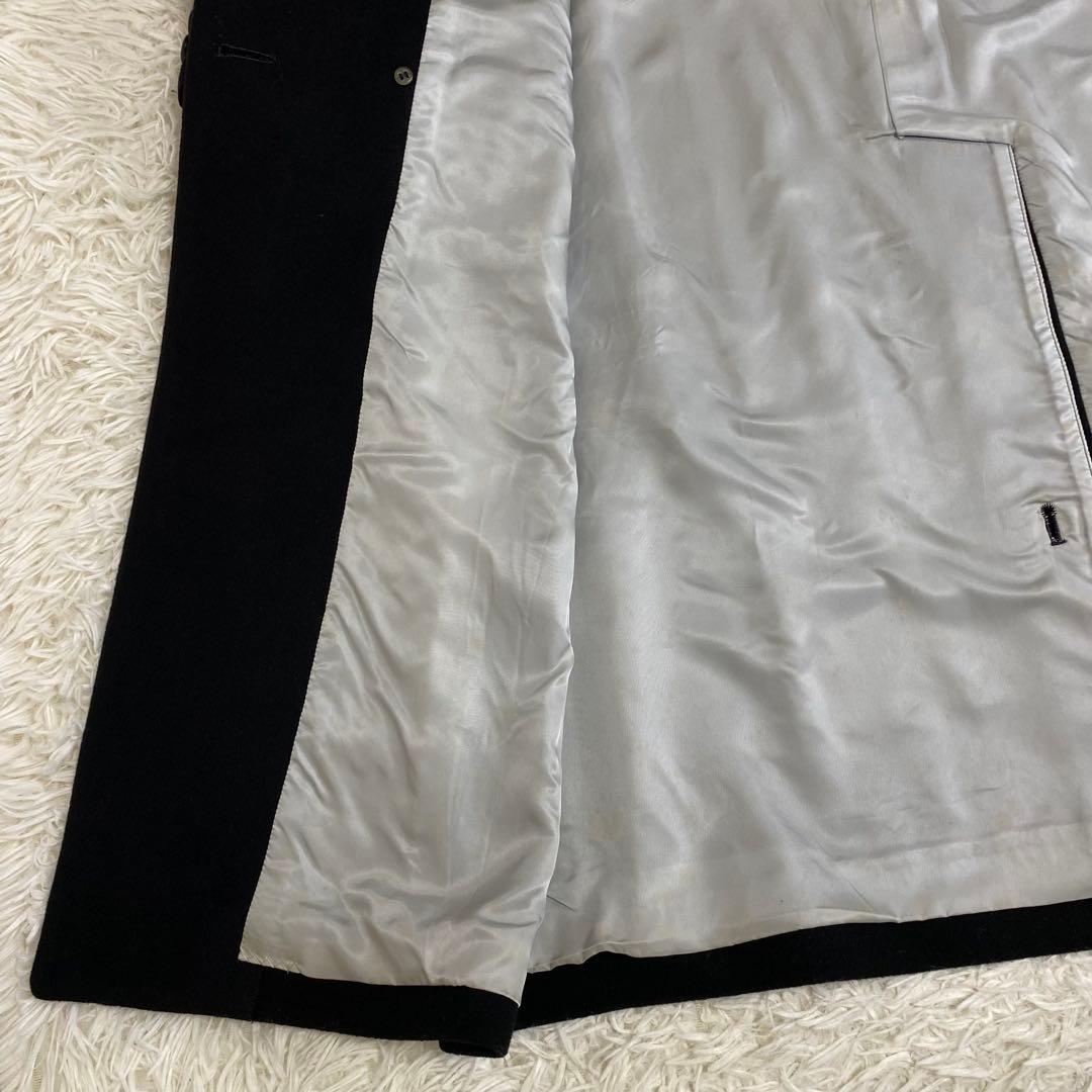 バーバリーズ ダブルチェスターコート　ロング丈　カシミヤ混　ブラック　M