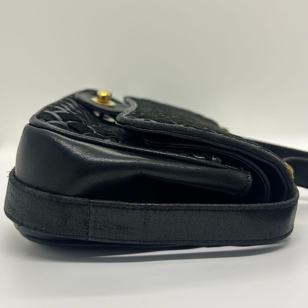 美品✨ Bally バリー レディース ショルダー バッグ レザー ブラック