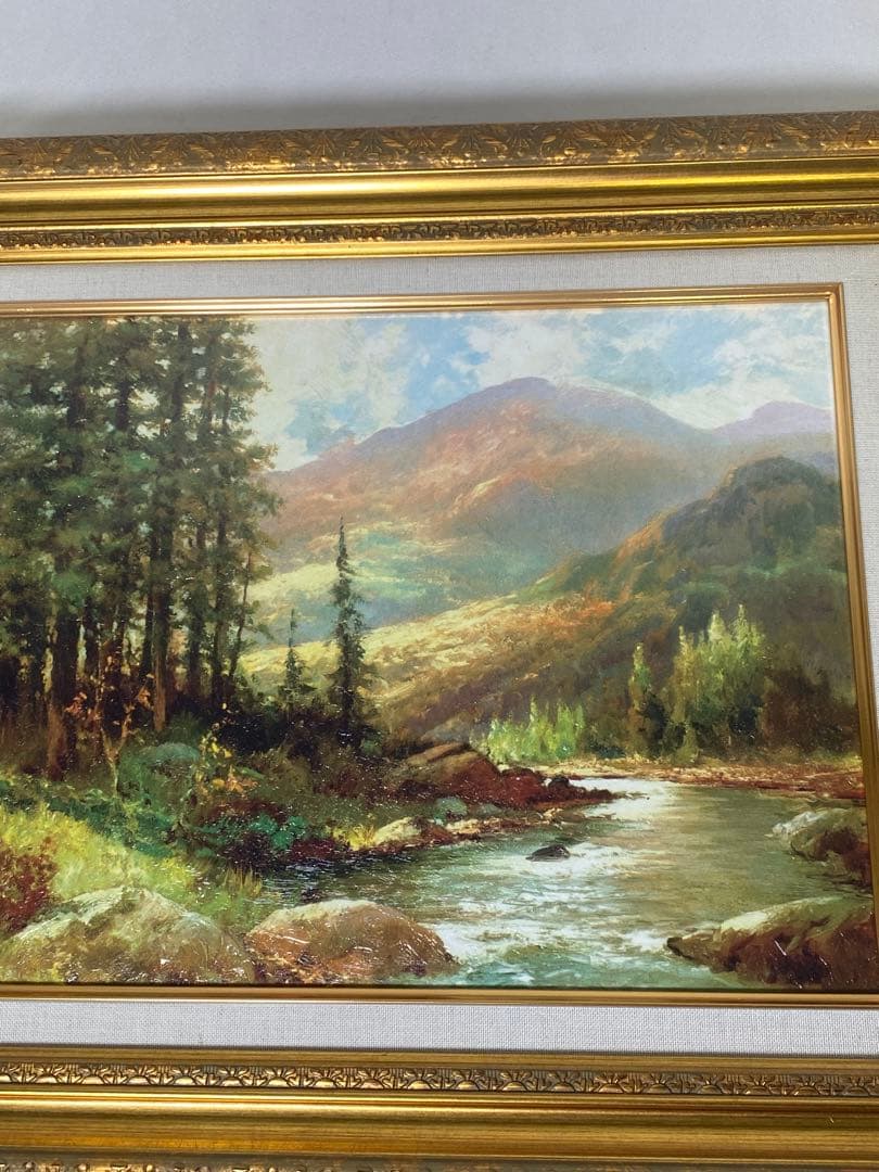 2252❣️ ロバート・ウッド 「 山と川の風景 」　立体複製　6号