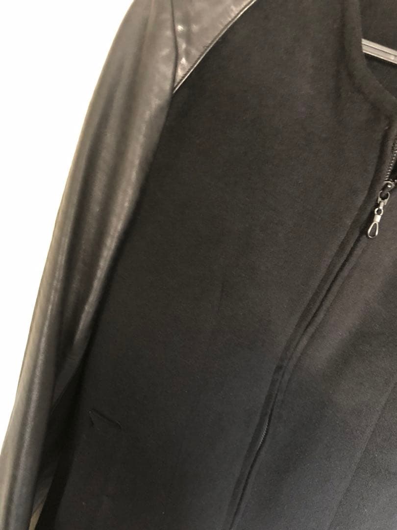 kiryuyrikキリュウキリュウアンゴラ＆レザーライダースジャケット