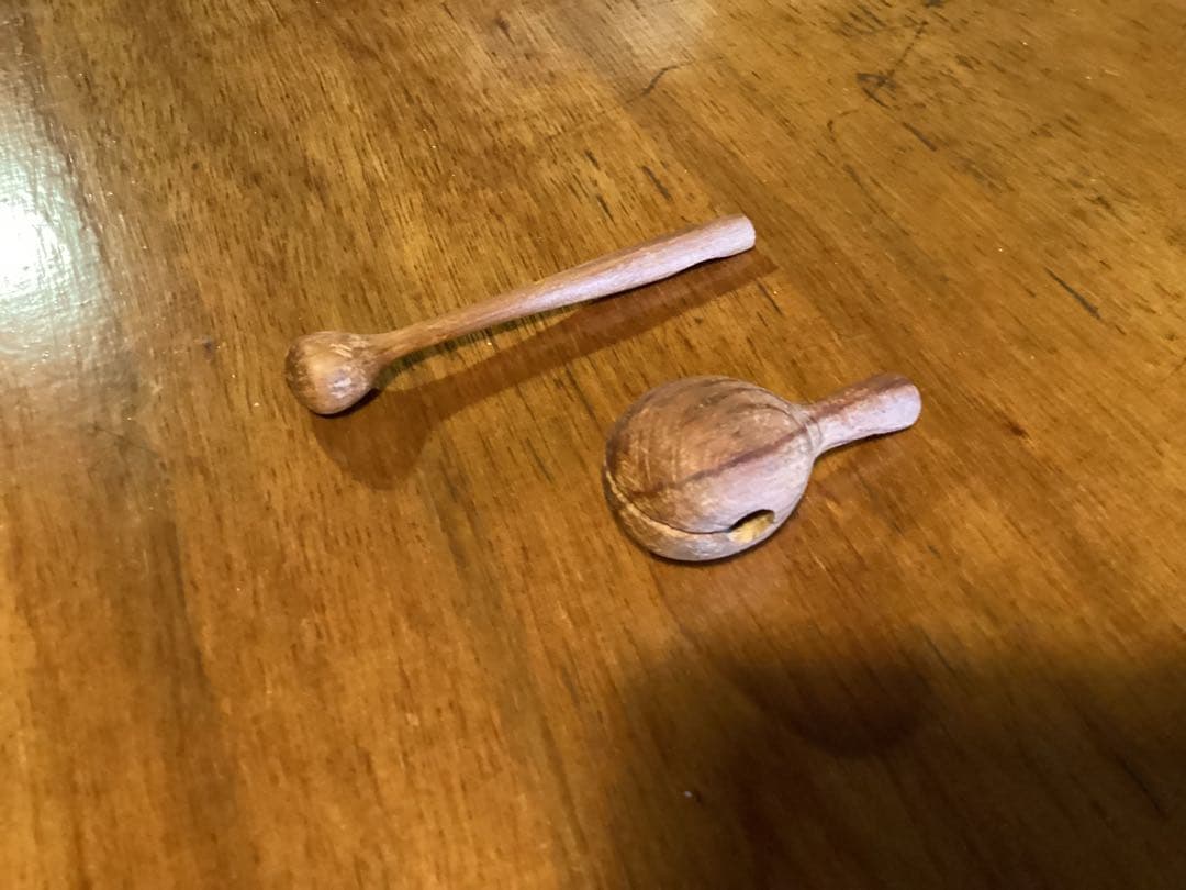 ハンドメイド　ウッドブロック　木柾　木魚　クラベス　7点セット 民族楽器