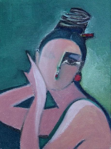 油絵 菅家令子 絵 絵画 インテリア SM-070501 人物 女性像