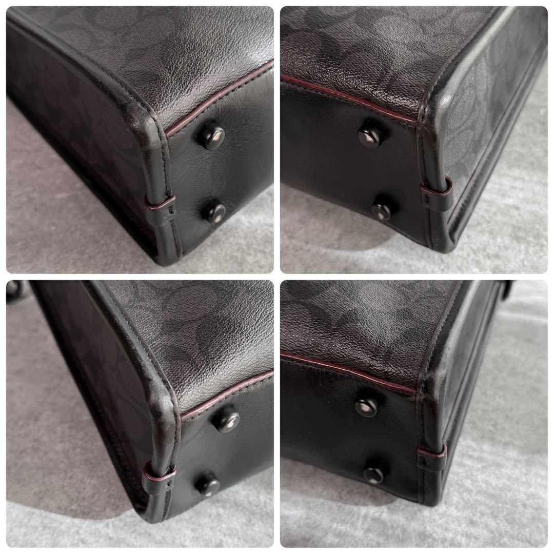 良品 コーチ ビジネスバッグ A4収納可 シグネチャー F23212