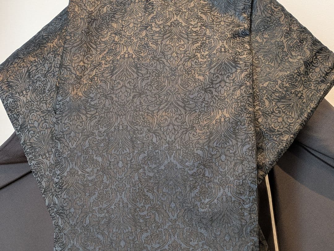 振袖フルセット 身丈152裄63.5 チャコールグレー 黒 金彩 成人式 逸品