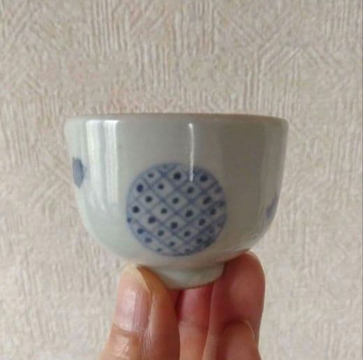 古伊万里染付丸文猪口江戸時代蕎麦猪口