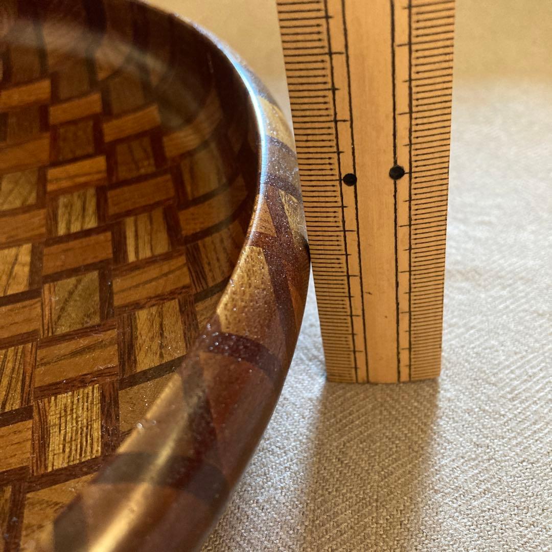 寄木細工　丸盆　浅皿　菓子器