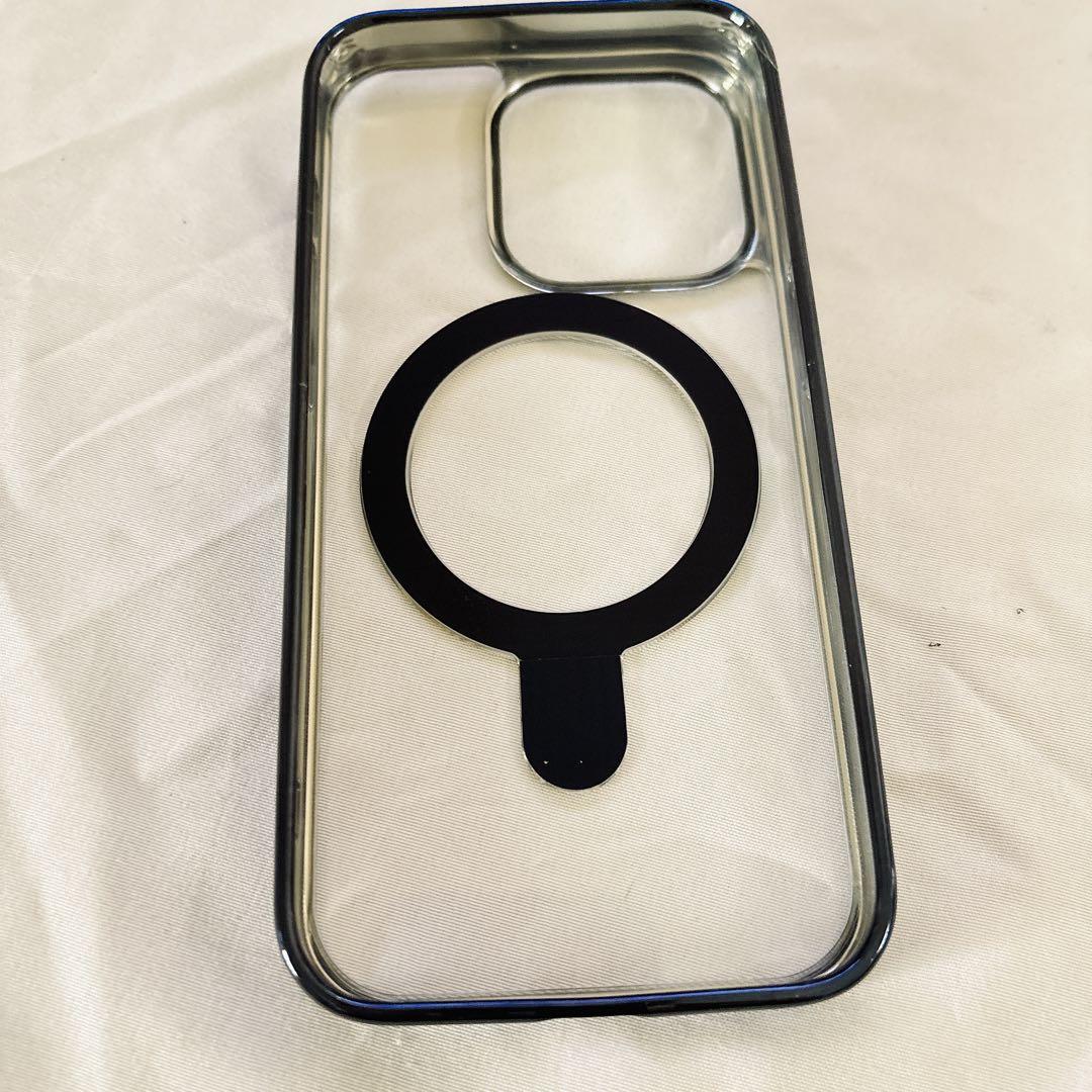 iPhone 15 Pro ケース リング付き 角度調整 マグネット 黒色
