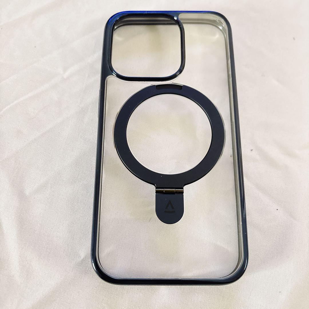 iPhone 15 Pro ケース リング付き 角度調整 マグネット 黒色