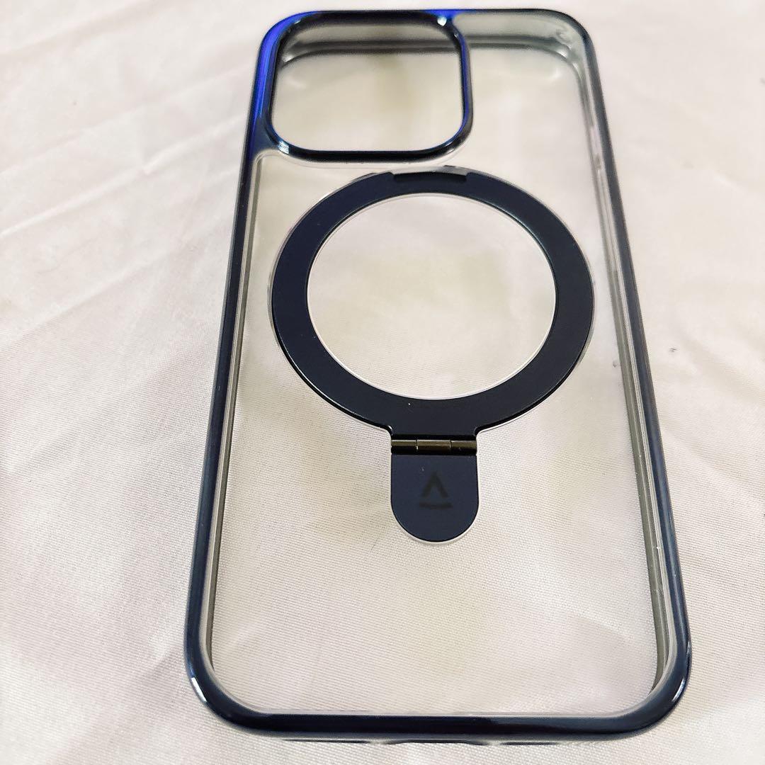 iPhone 15 Pro ケース リング付き 角度調整 マグネット 黒色