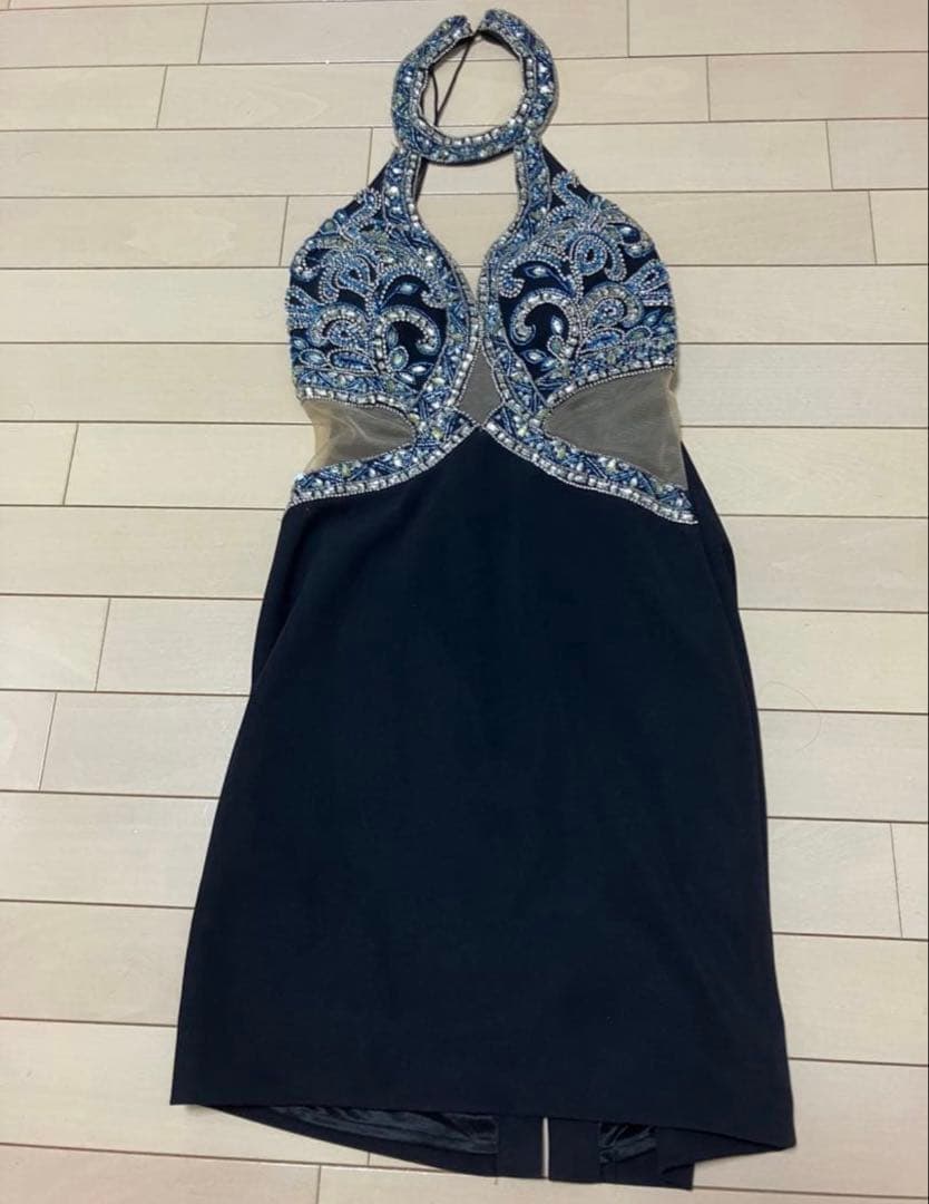 sugar ビーズ装飾 カットアウトナイトドレス