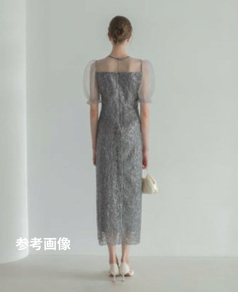 レジャ Leja チュールフラワースパンコールワンピースドレス　S　結婚式　二次