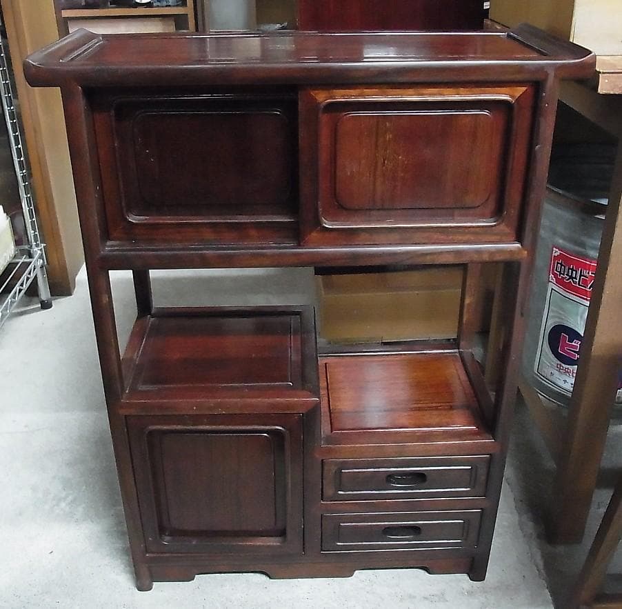 小ぶりな茶棚 高さ63㎝ 違い棚 飾り棚 茶箪笥 和箪笥 小物収納 小棚