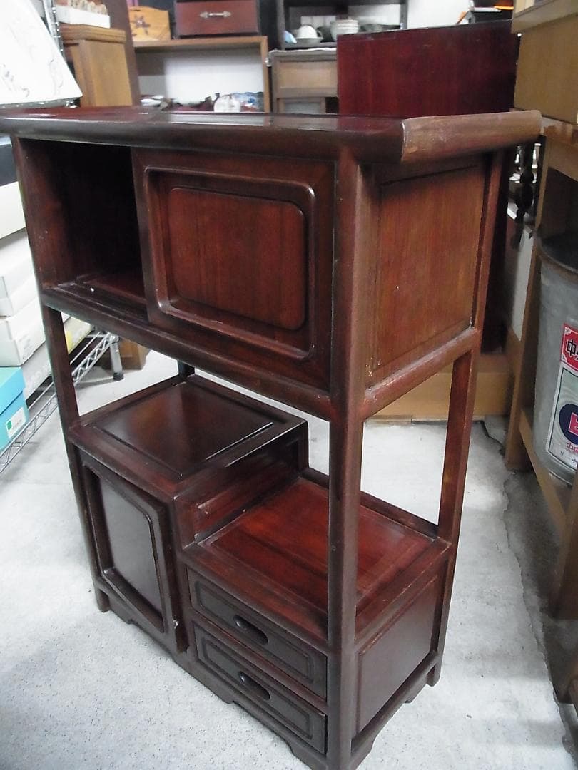 小ぶりな茶棚 高さ63㎝ 違い棚 飾り棚 茶箪笥 和箪笥 小物収納 小棚