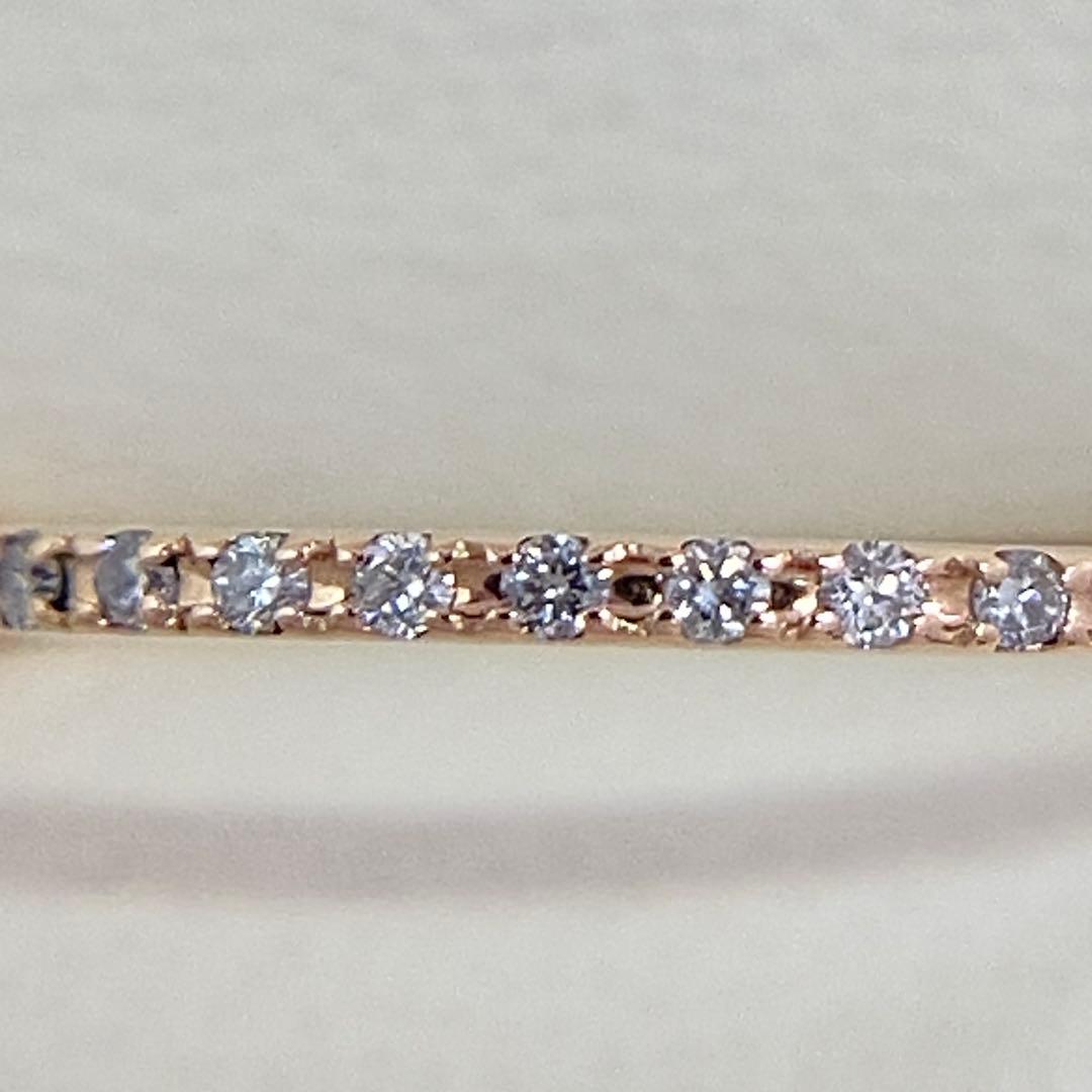 K10ピンクゴールド ハーフエタニティダイヤモンドリング　サイズ7号