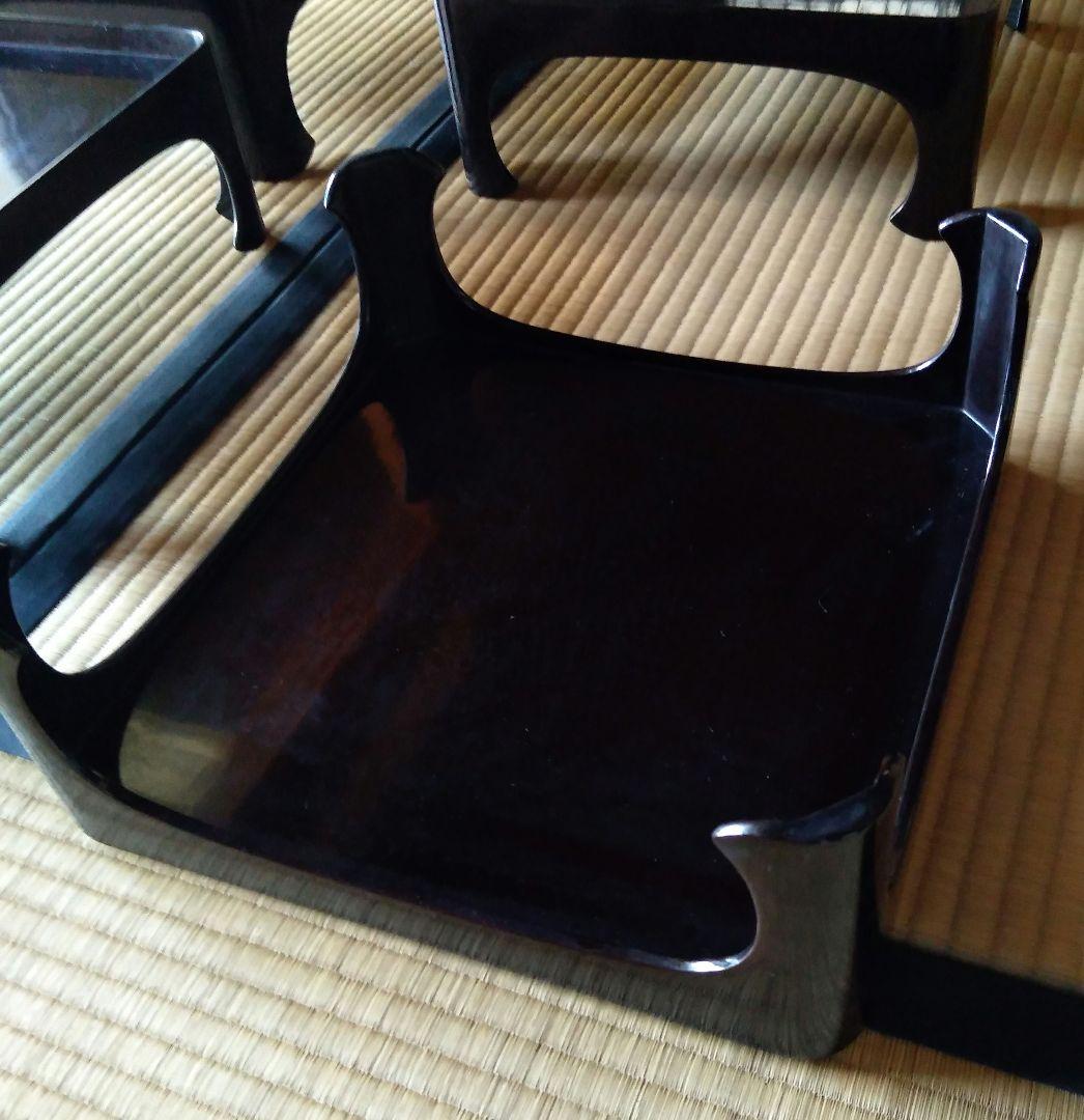 【骨董】足付き膳　10膳　 漆器　漆塗り　木製