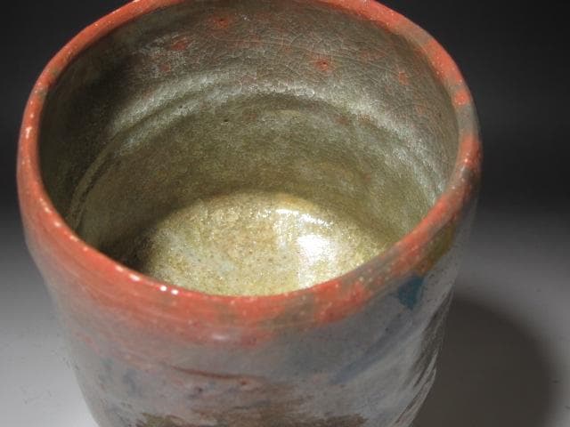 ★楽吉左衛門十四代覚入　筒茶碗　担風書　清風　表千家即中斎花押x357