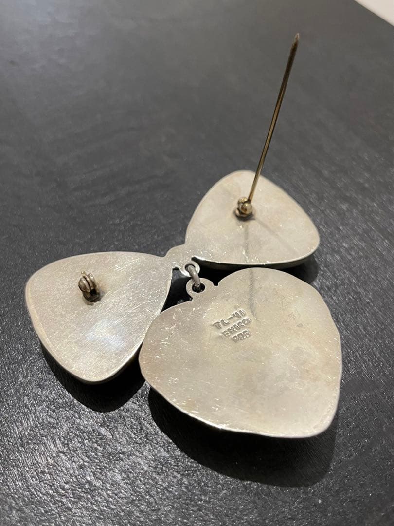 【限定特価】ヴィンテージブローチ　ブラックオニキス　メキシコシルバー