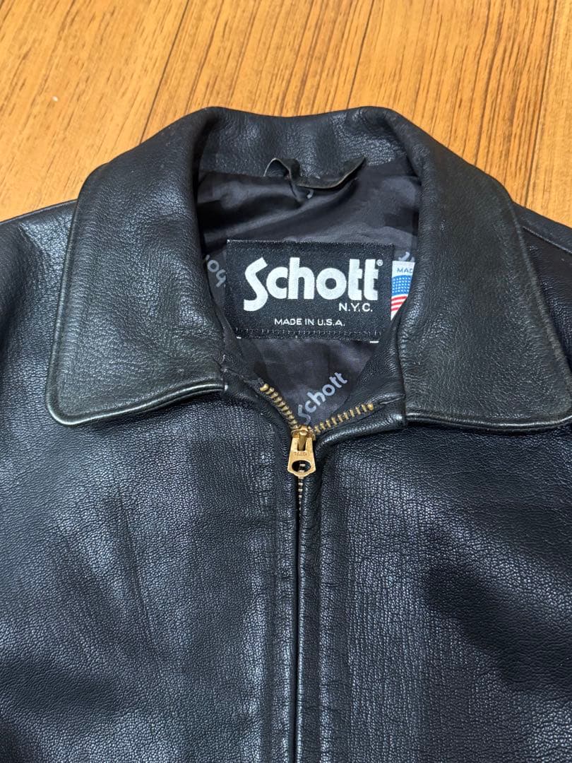 Schott ブラック レザージャケット シングルライダース
