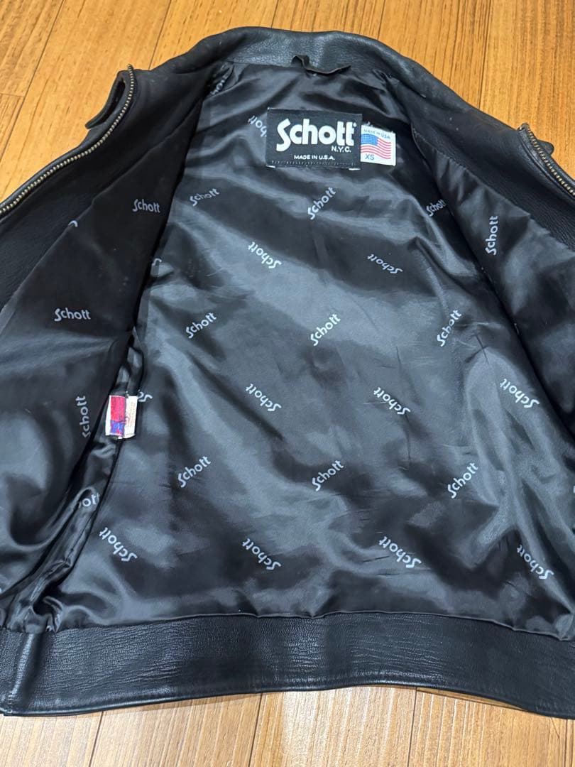 Schott ブラック レザージャケット シングルライダース