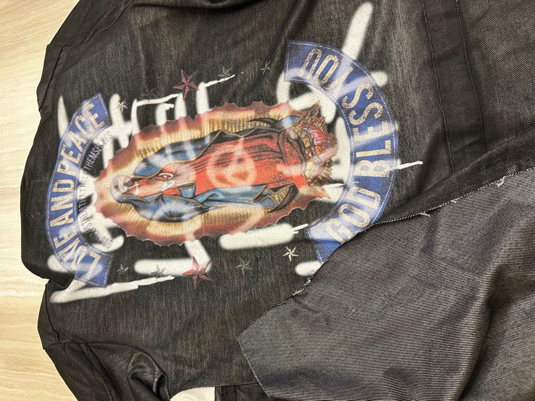 シングルライダースジャケット ブラック/ホワイト