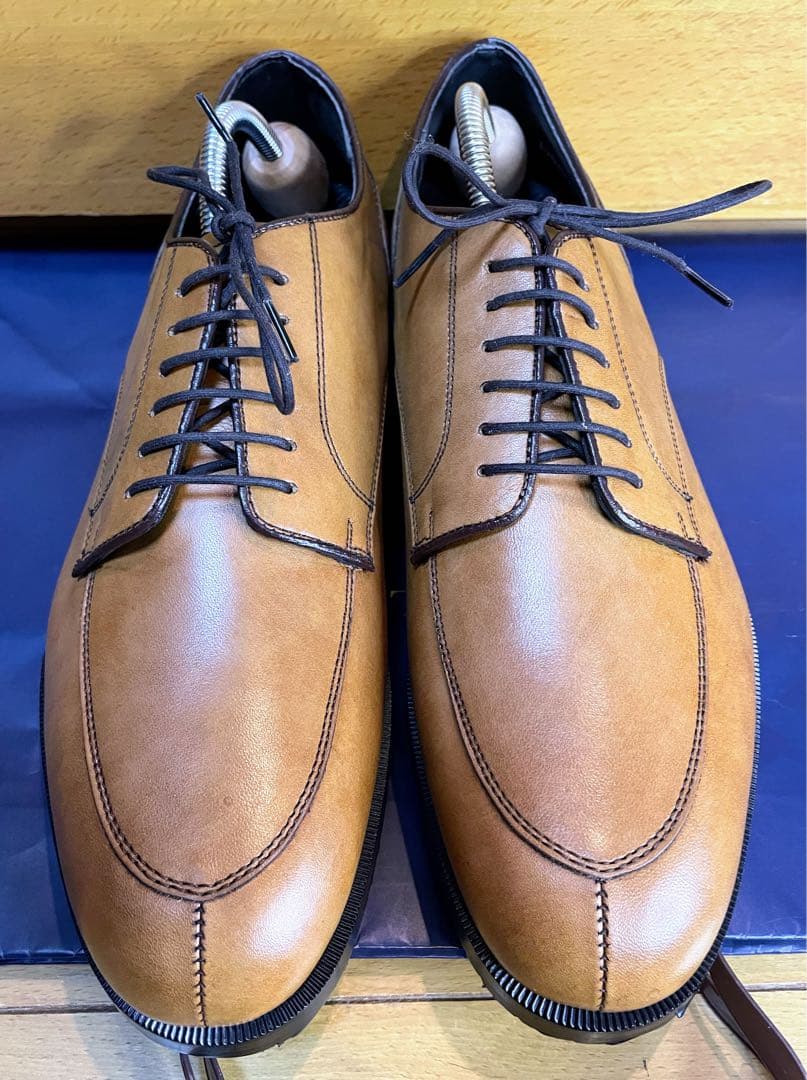 新品最終値下REGAL防滑茶リーガル皮革レザービジネスUチップシューズ24.5