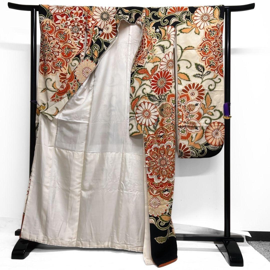 振袖　アンティーク　金駒刺繍　金彩　華紋　成人式 晴れの日 着物 045a p