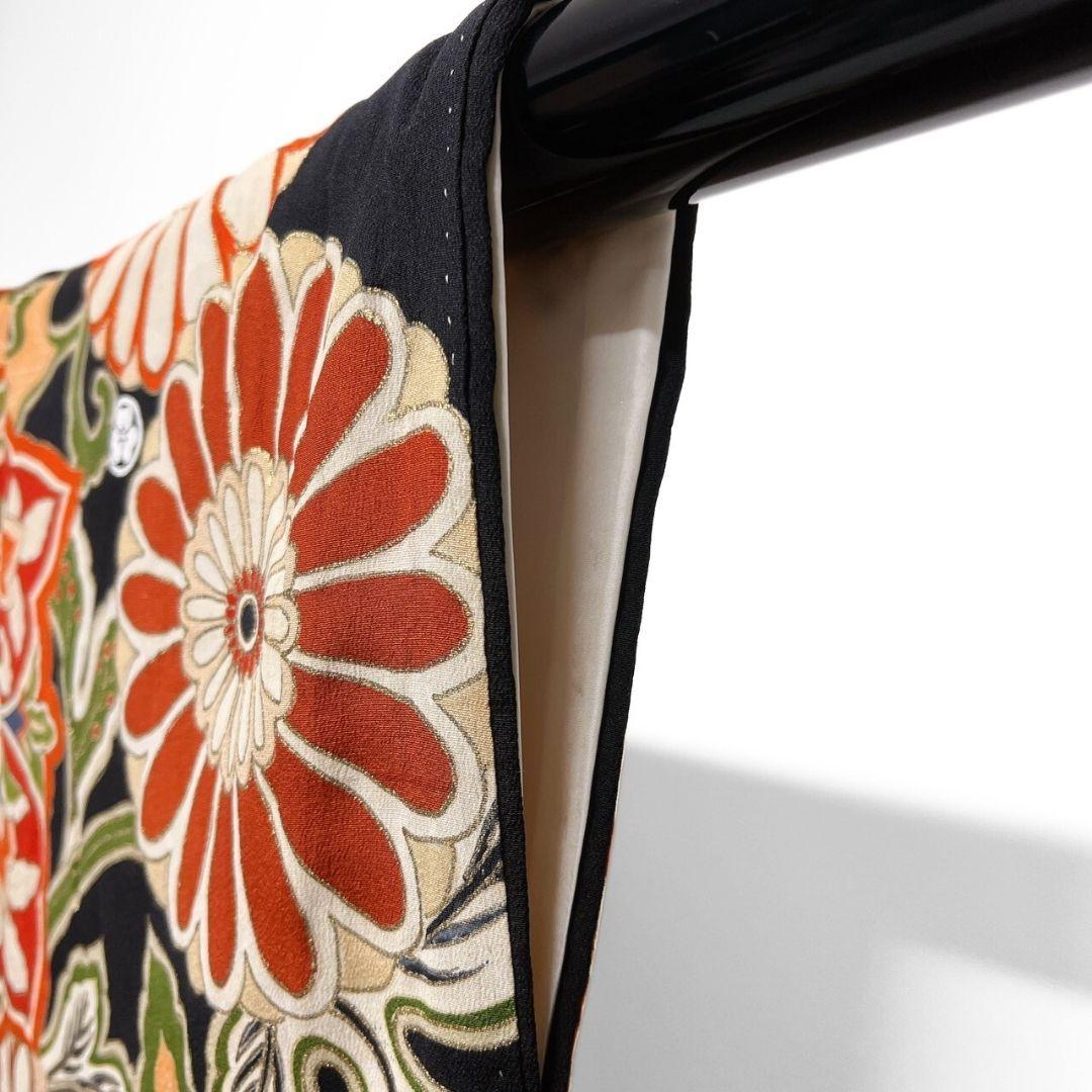 振袖　アンティーク　金駒刺繍　金彩　華紋　成人式 晴れの日 着物 045a p