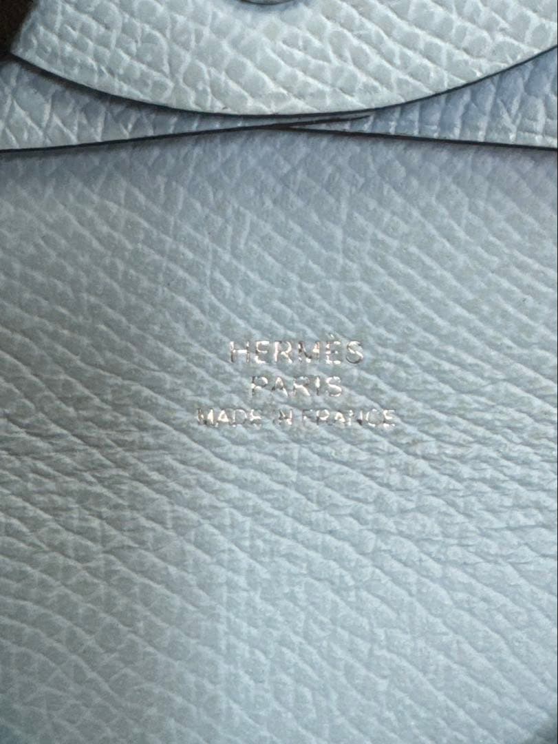 HERMESエルメス 高級レザー ブルー ケース バスティア