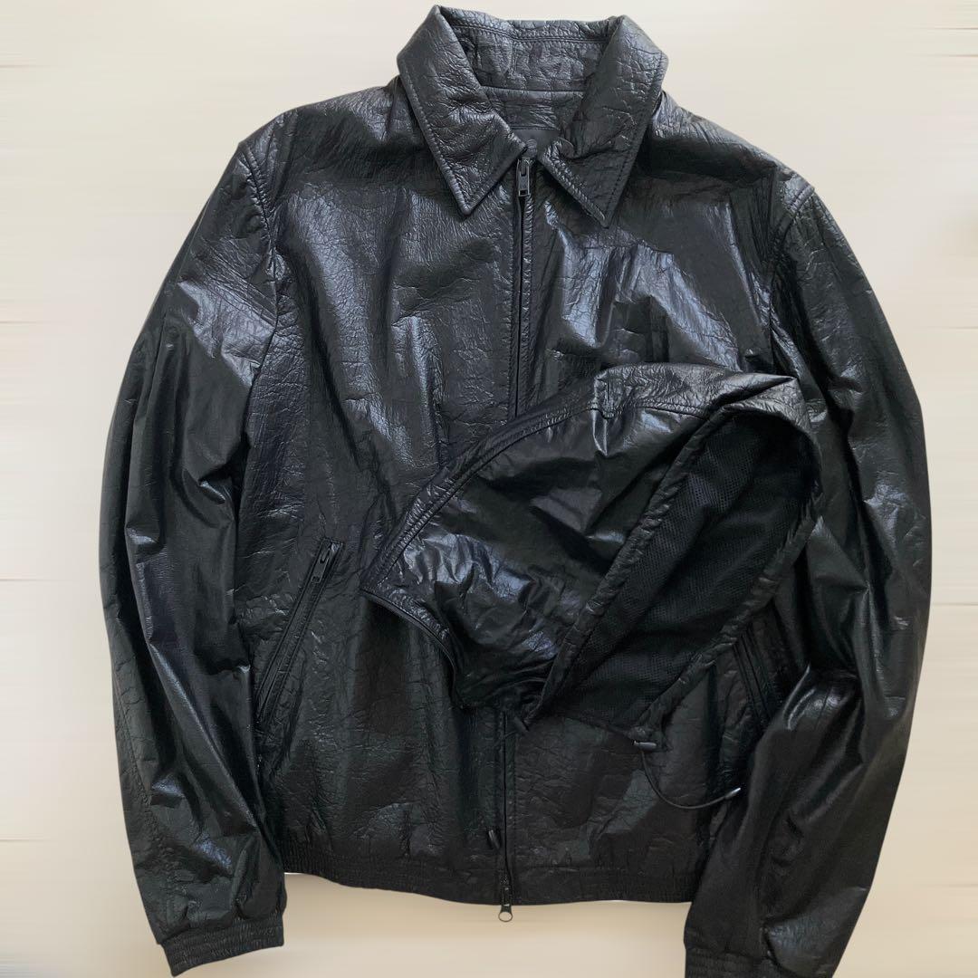 Y-3 ワイスリー ヨウジヤマモト 定価12万 レザージャケットフード パーカー