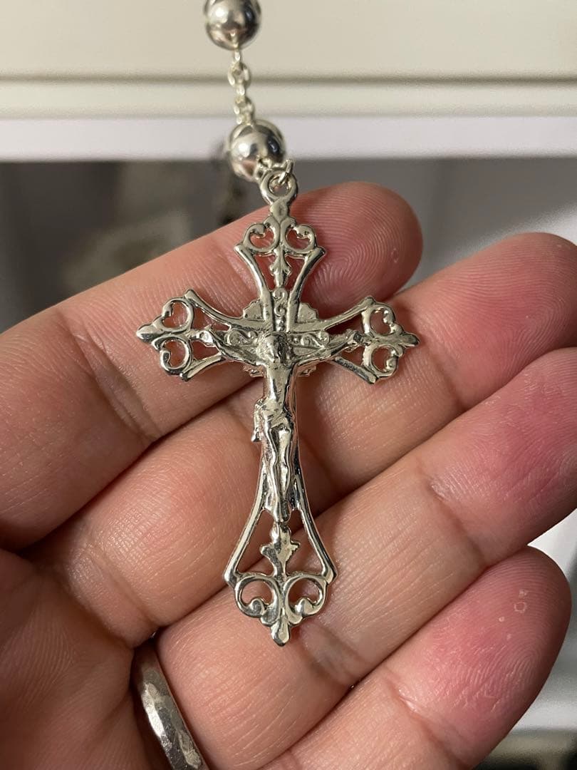 シルバー925製 4大天使のメダイのロザリオ キリスト教聖品