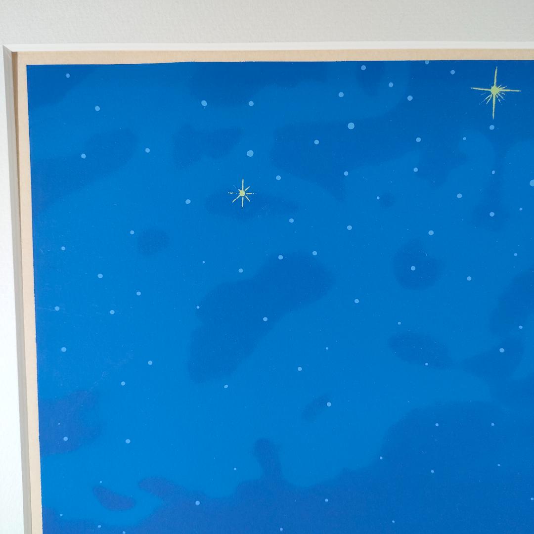 シルクスクリーン 渡辺あきお 「ぼくたちがいるところ」猫 69/500　M468