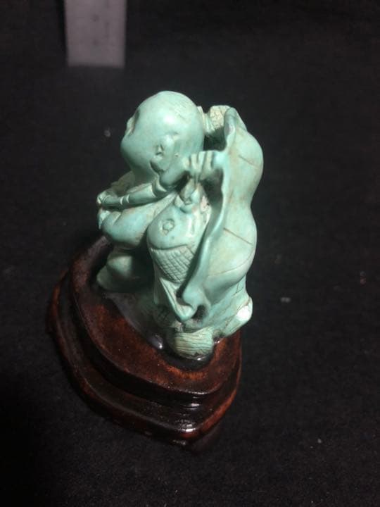 天然石 彫り 人物 置物 2個