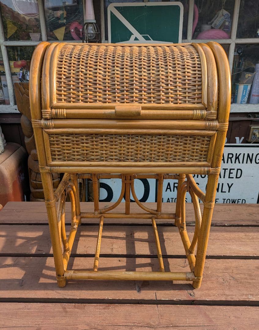 希少　飴色ラタン収納 ランドリーラック バスケット タンス　収納バスケット　カゴ