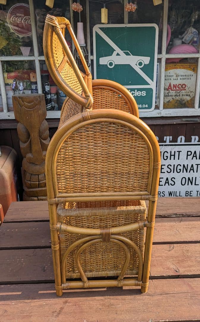 希少　飴色ラタン収納 ランドリーラック バスケット タンス　収納バスケット　カゴ