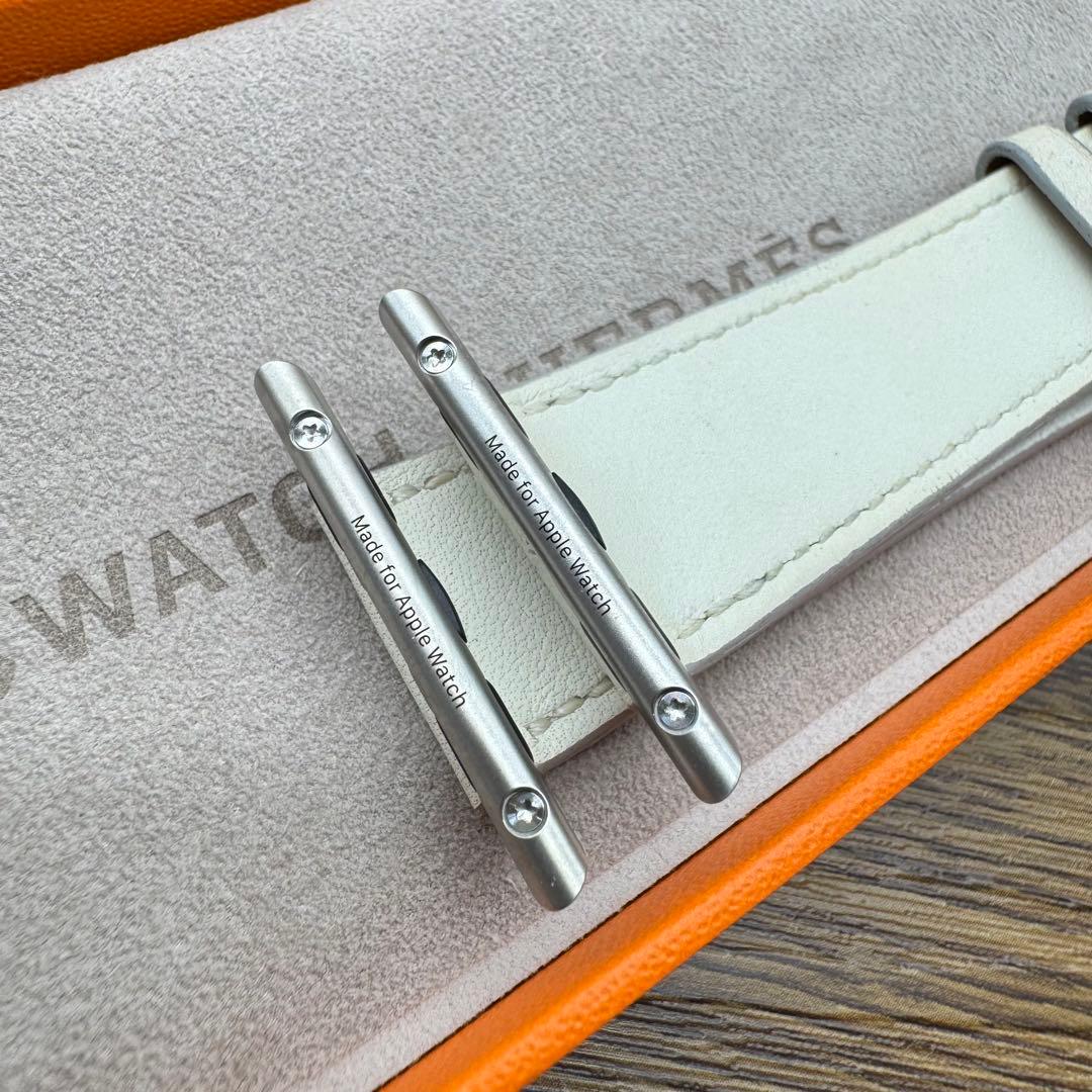 2531 Apple Watch エルメス　ホワイト　白　レザーバンド　41㎜